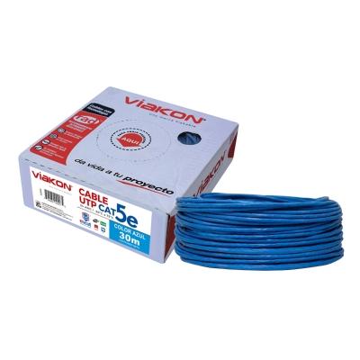 CABLE UTP ESCUT 4P CAT5E AZ 30M VIAKON