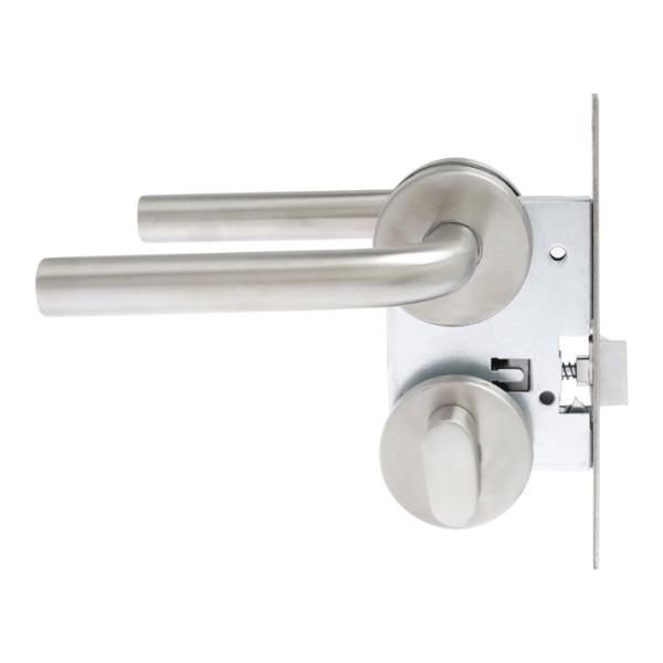 CERRADURA CON MANIJA PARA BAÑO 17 X 18 X 6.3 CM ACERO INOXIDABLE PLATA