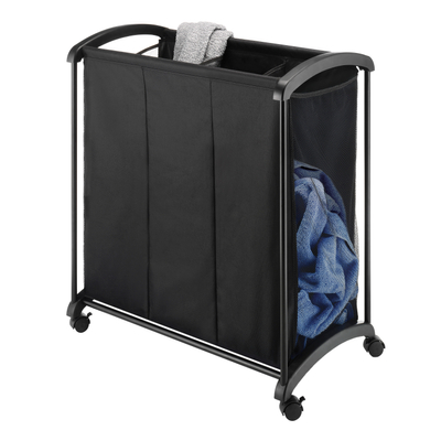 CESTO PORTÁTIL PARA ROPA DE PLÁSTICO 56 X 53 X 43 CM NEGRO