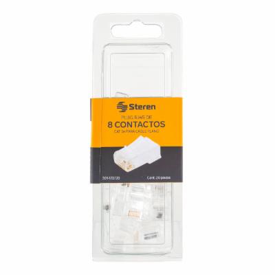 CONECTOR RJ45 CAT5E P/CABLE PLANO 50 MICRAS