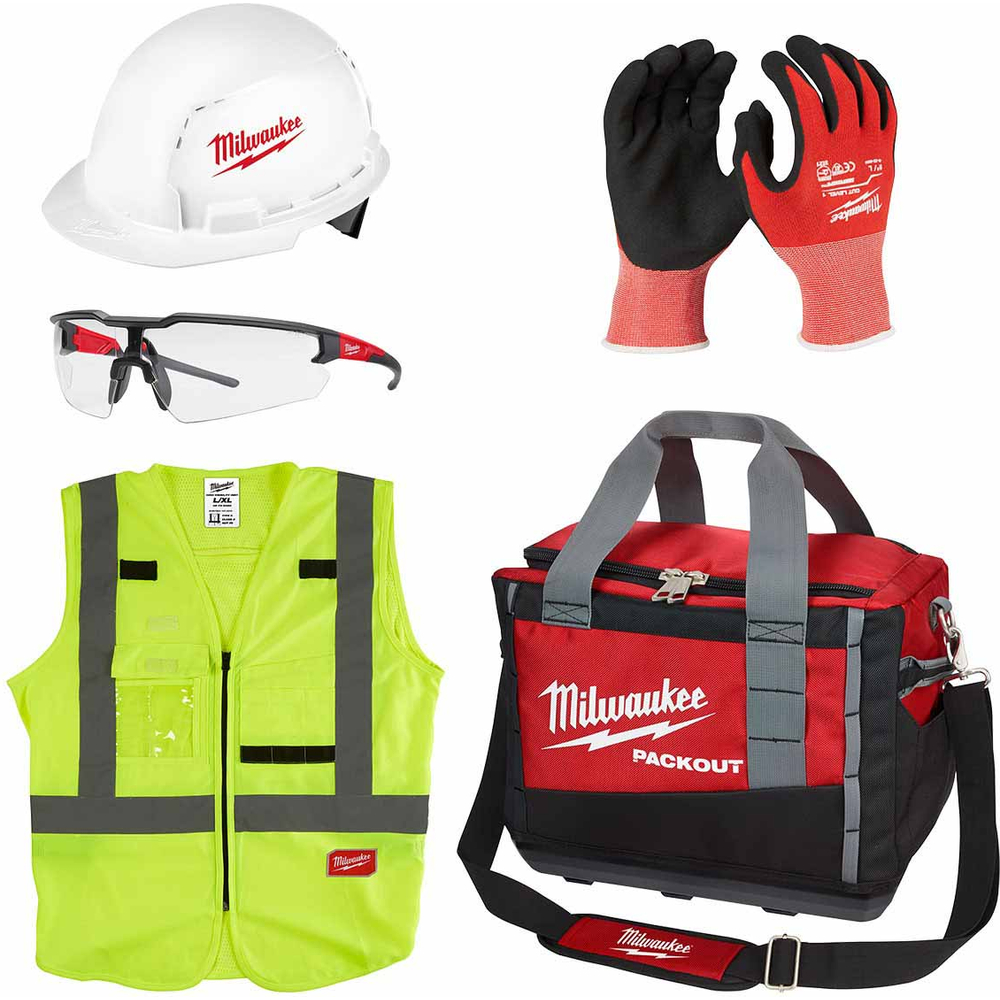 COMBO SEGURIDAD PERSONAL CON BOLSA DE HERRAMIENTAS PACKOUT DE 15" The