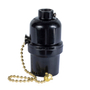 PORTALÁMPARA CON INTERRUPTOR DE CADENA NEGRO IUSA