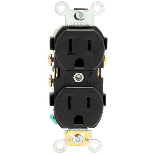 RECEPTÁCULO DÚPLEX NEGRO LEVITON