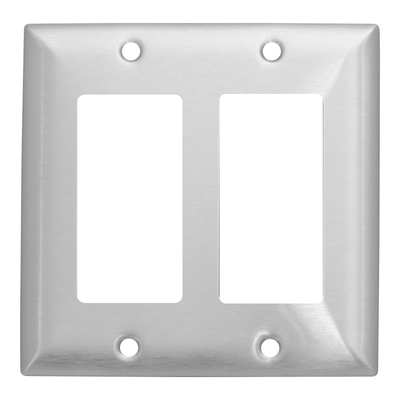 PLACA DE 2 UNIDADES ACERO INOXIDABLE PLATA