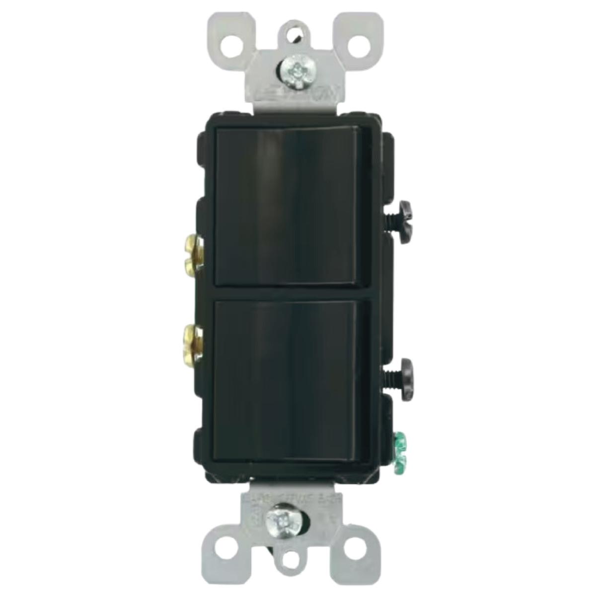 Interruptor dec doble 3 vías negro