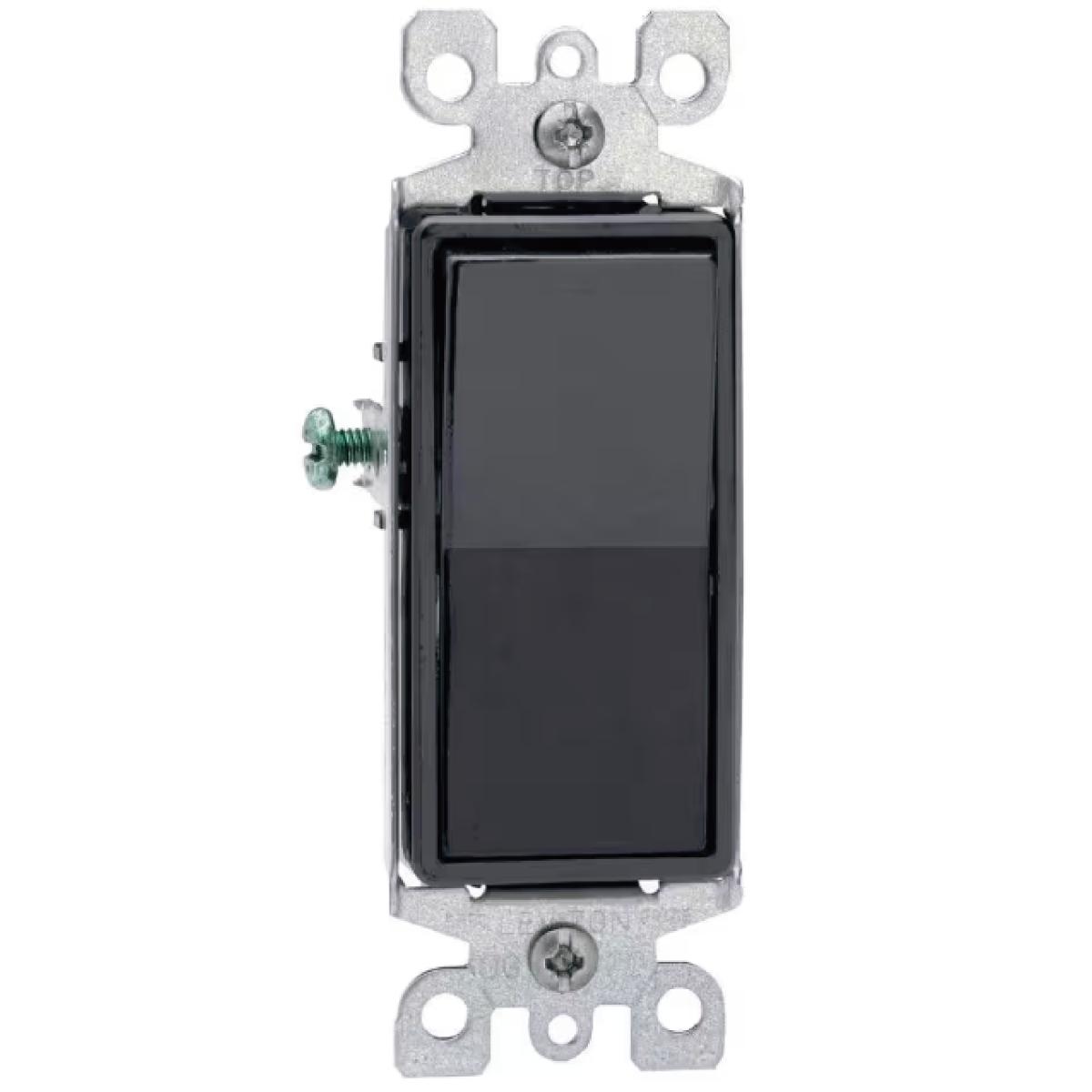 Interruptor sencillo negro leviton