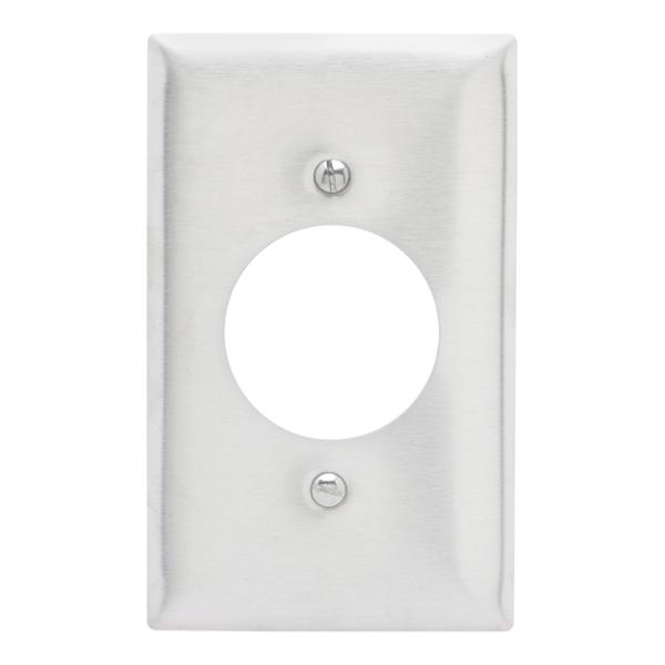 PLACA PARA RECEPTÁCULO SENCILLO ACERO INOXIDABLE PLATA