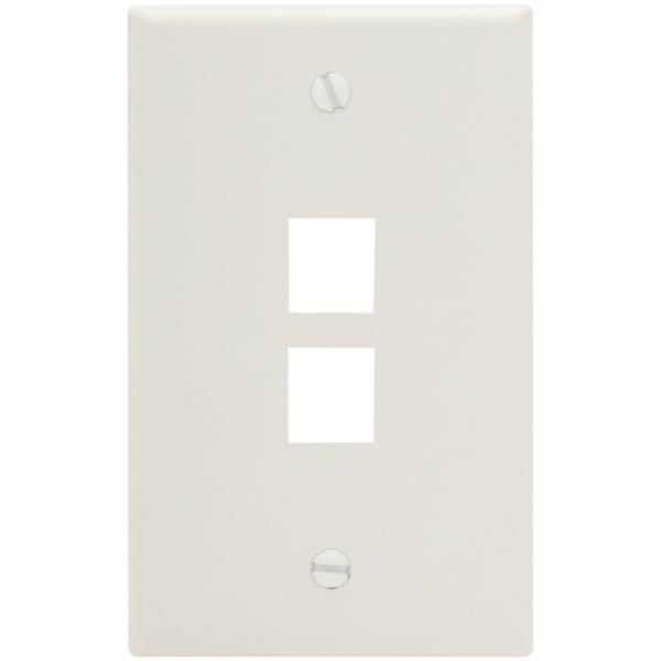 PLACA DE 2 ENTRADAS PLÁSTICO BLANCO