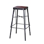 BANCO ADAM ESTACIONARIO CON ASIENTO DE MADERA ESTRUCTURA DE ACERO ACABADO BLACK-METAL 76.5CM
