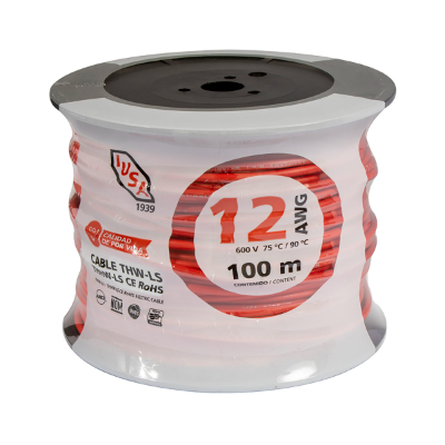 CABLE THW-LS/THHW-LS CE ROHS CALIBRE 12 ROJO 100 M IUSA