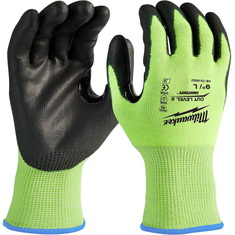 milwaukee guantes de corte nivel 4 de alta visibilidad talla - l