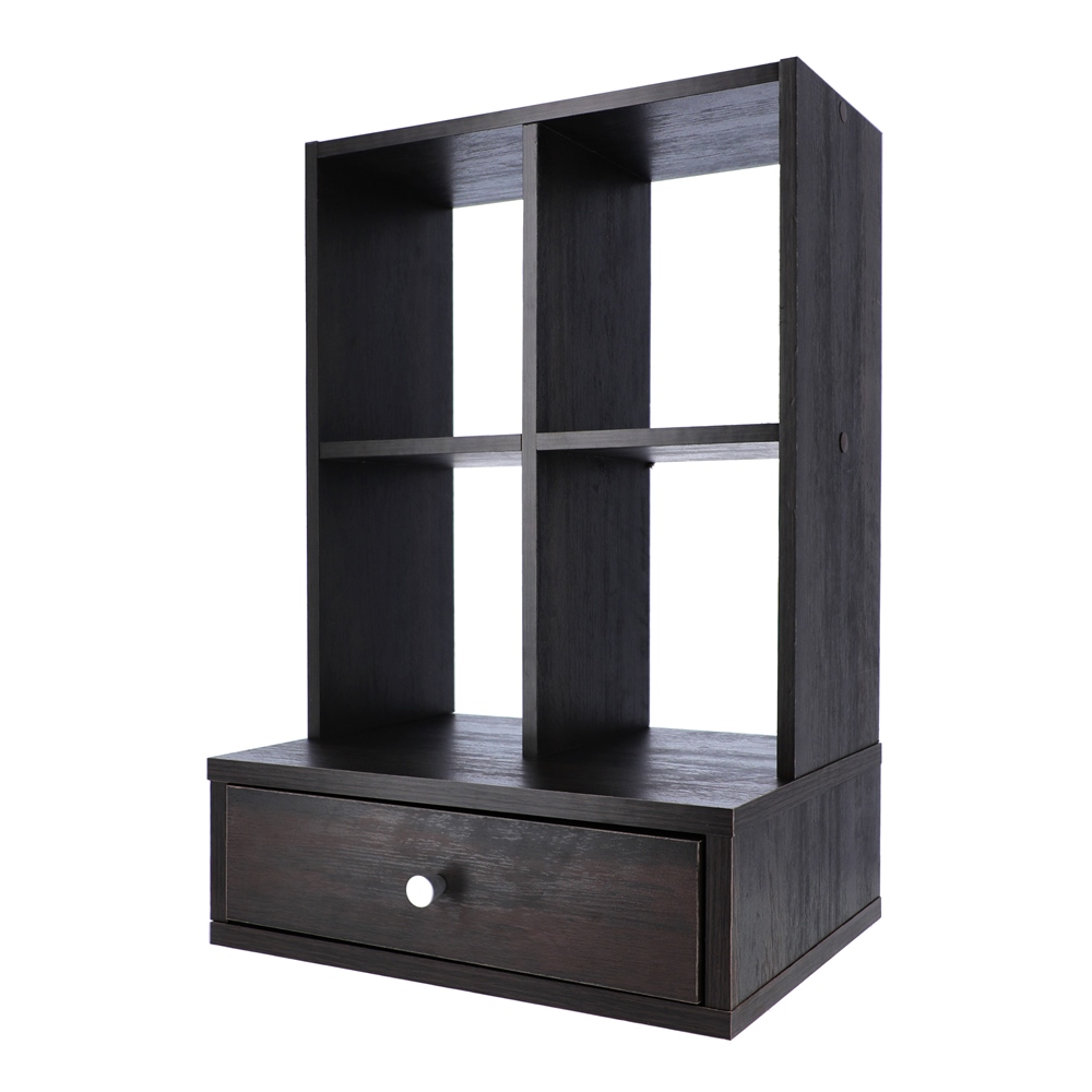 Relaxdays bureau kast, 4 open vakken, voor werkkamer & kantoor, spaanplaat, kantoorkast, HBD: 49 x 40 x 30 cm, zwart Relaxdays bureau kast, 4 open vakken, voor werkkamer & kantoor, spaanplaat, kantoorkast, HBD: 49 x 40 x 30 cm, zwart