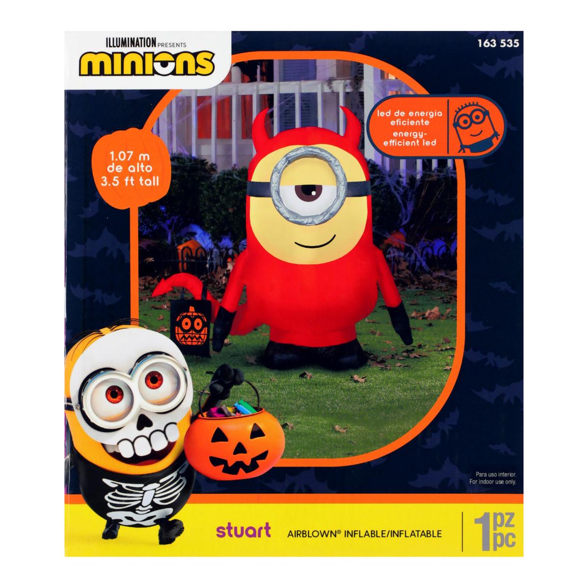 INFLABLE MINION STUART HALLOWEEN CON ILUMINACIÓN LED 1.07 M The Home