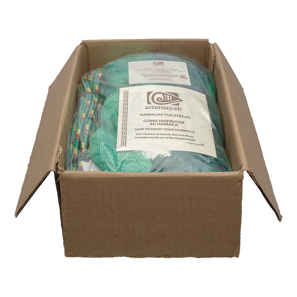 Hamaca maya nylon tamaño doble modelo cintas verdes