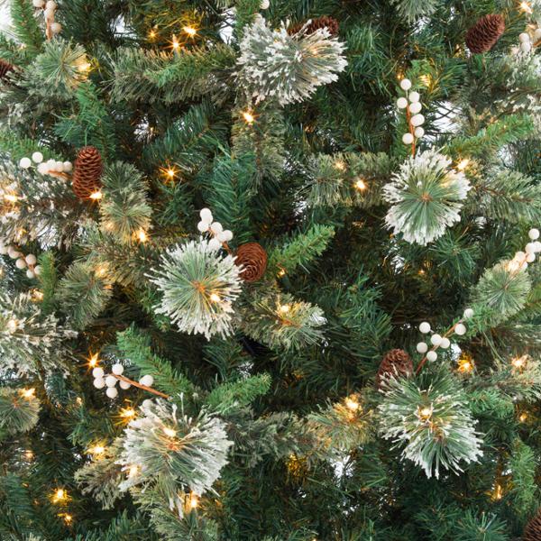 ÁRBOL NAVIDEÑO ARTIFICIAL GENEVA VERDE CON ILUMINACIÓN 2.13 M HOME