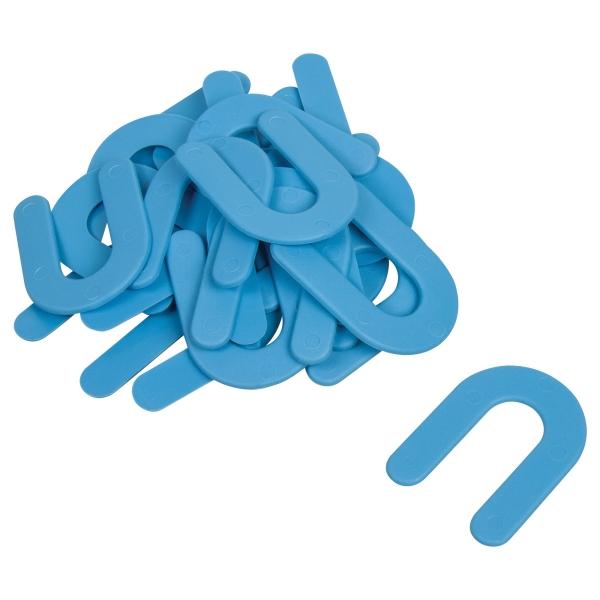 ESPACIADOR EN FORMA DE HERRADURA AZUL 200 PIEZAS