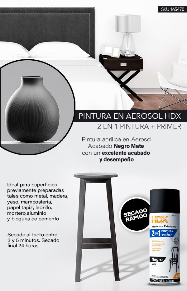 PINTURA 2 EN 1 DE 400 ML NEGRO MATE | The Home Depot México