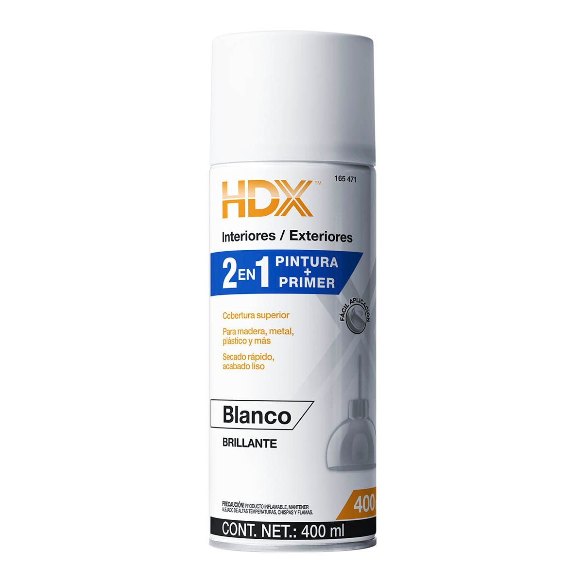 Pintura en aerosol hdx 2 en 1 blanco brillante