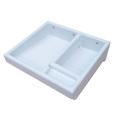 Arashigaoka especificar frase Lavadero de plástico 55 cm con pileta derecha blanco jaspe | The Home Depot  México