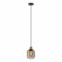 LÁMPARA COLGANTE VINTAGE DE ACERO NEGRO MATE 1 LUZ CHISLE