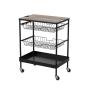 CARRITO DE ALMACENAJE CON CAJON 3 NIVELES NEGRO
