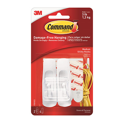 3M Command CAD17201ES - Tira adhesiva para colgar cuadros, paquete de 1,  color blanco