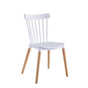 midtown concept set de 4 sillas de comedor french, estilo moderno y minimalistas, sillas blancas y patas de madera