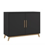 MODULAR LYON, ESTILO MODERNO Y MINIMALISTA, CREDENZA COLOR NEGRO CON PUERTAS