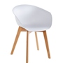SET DE 4 SILLAS EAMES DE COMEDOR REDONDAS,SILLAS REDONDAS GRISES, CON BRAZO Y PATAS DE MADERA.