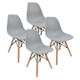 SET DE 4 SILLAS EAMES, 4 SILLAS DE COMEDOR MODERNAS MINIMALISTAS, COLOR GRIS