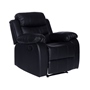 SILLON REPOSET RECLINABLE INDIVIDUAL, TAPIZADO EN SIMIL CUERO COLOR NEGRO