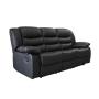 SILLON REPOSET 3 CUERPOS, TAPIZADO SIMIL CUERO, SILLON RECLINABLE COLOR NEGRO