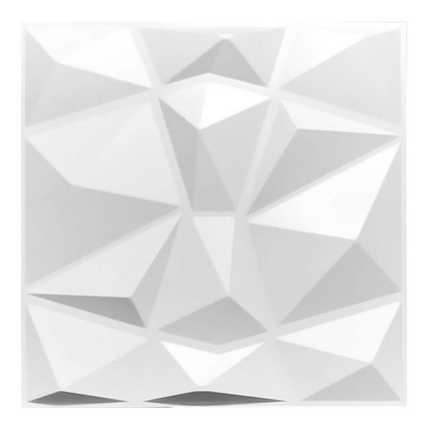 Pared Panel Decorativo 3D Estrella Blanco Caja x3m2 (12 Paneles 50x50 c/u)