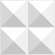 deco pvc panel 3d pirámide color blanco 50 x 50 cm caja con 2.5 m