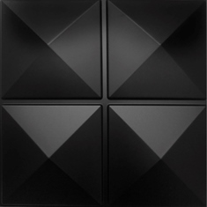 deco pvc panel 3d pirámide color negro 50x50 cm caja con 2.5 m2