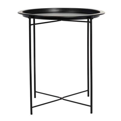 MESA LATERAL DE METAL 50 X 47 CM NEGRO