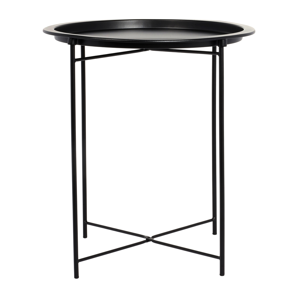 Mesa lateral de metal 50 x 47 cm negro
