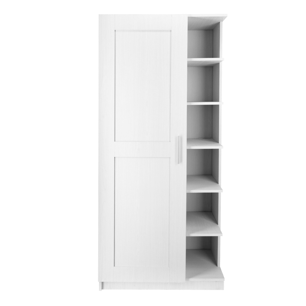 ARMARIO CON ENTREPAÑOS Y COLGADOR 1.80 M X 80 X 45 CM BLANCO The Home