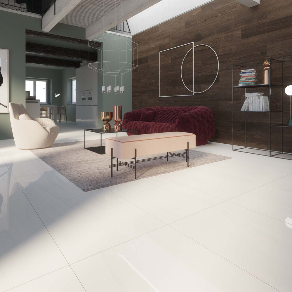 PISO PORCEL NICO AURA RECTIFICADO LASA WHITE 75 X 150 CM ESMALTADO CAJA 