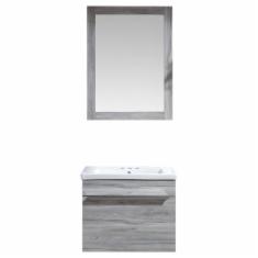 garrido gabinete para baño en pvc empotrable 48 x 61 x 45 cm con espejo y lavamanos