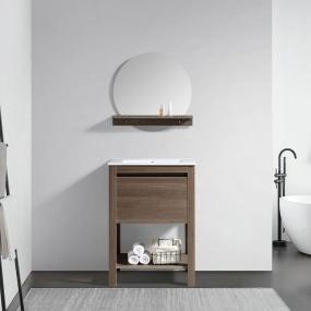 garrido gabinete para baño en pvc a piso 86 x 61 x 45 cm con espejo y lavamanos