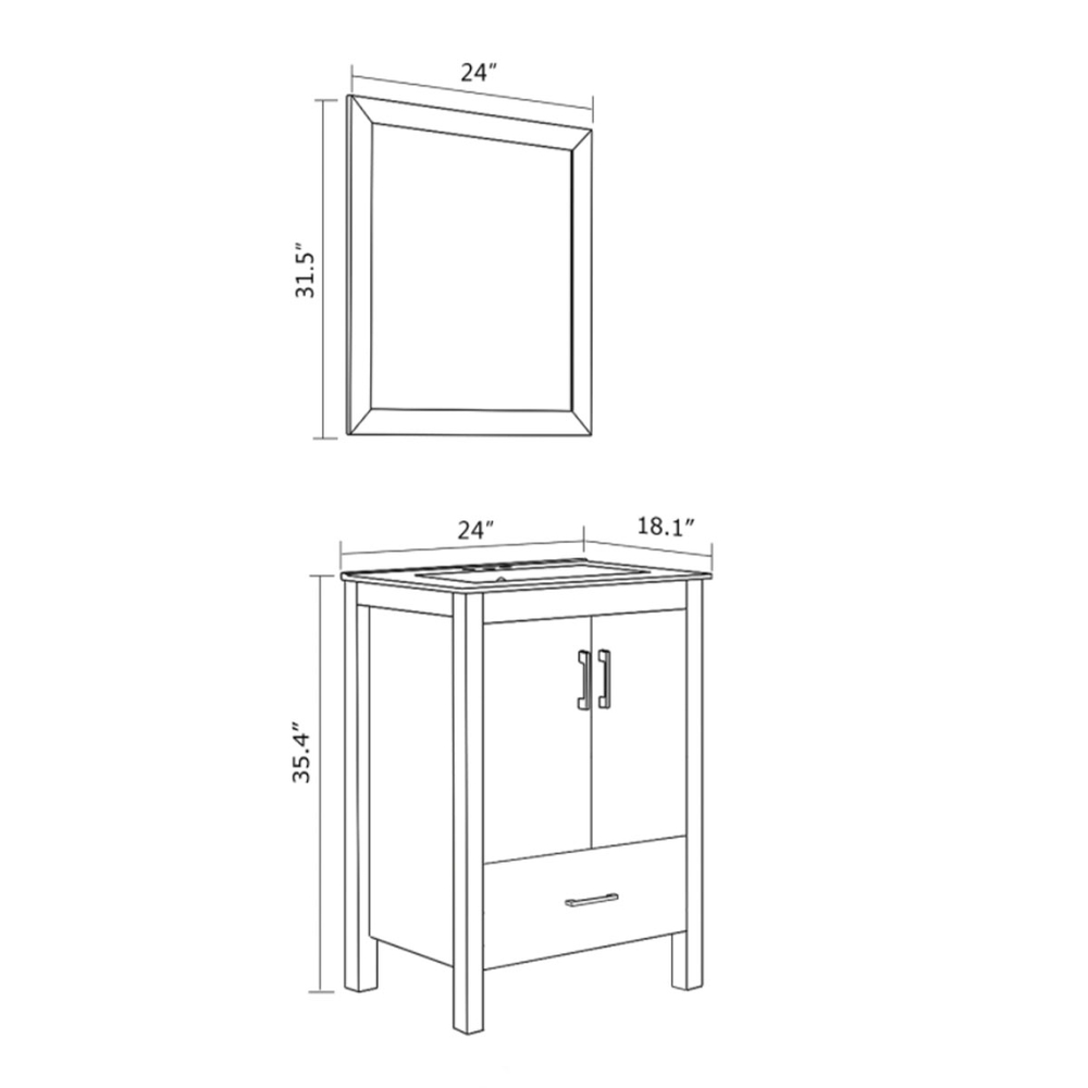 Gabinete Para BaÑo En Pvc De Piso 86 X 61 X 45 Cm Con Espejo Y Lavamanos The Home Depot México