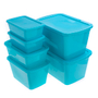 SET 6 CAJAS DE PLÁSTICO 2/30-2/6-1/15 1/11 LTS ECOLINE AZUL