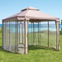 GAZEBO COTTLEVILLE CAFÉ POLIÉSTER ESTRUCTURA DE ACERO