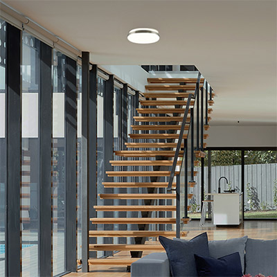 LUMINARIO LED ESTILO PLAFÓN NÍQUEL 38 CM 22W