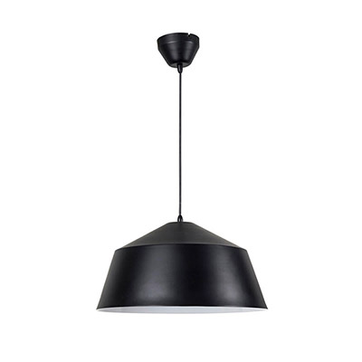 LÁMPARA COLGANTE VINTAGE DE ACERO NEGRO Y DORADO MATE 1 LUZ GRANDE