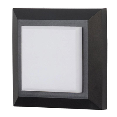 LÁMPARA DE MURO 12.5 X 12.5 X 3.8 CM NEGRO