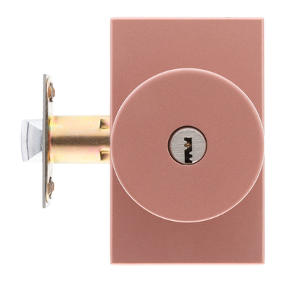 CERRADURA DE PERILLA PARA ENTRADA Y RECÁMARA 10.2 X 6.4 X 6.2 CM ZAMAC ROSE GOLD