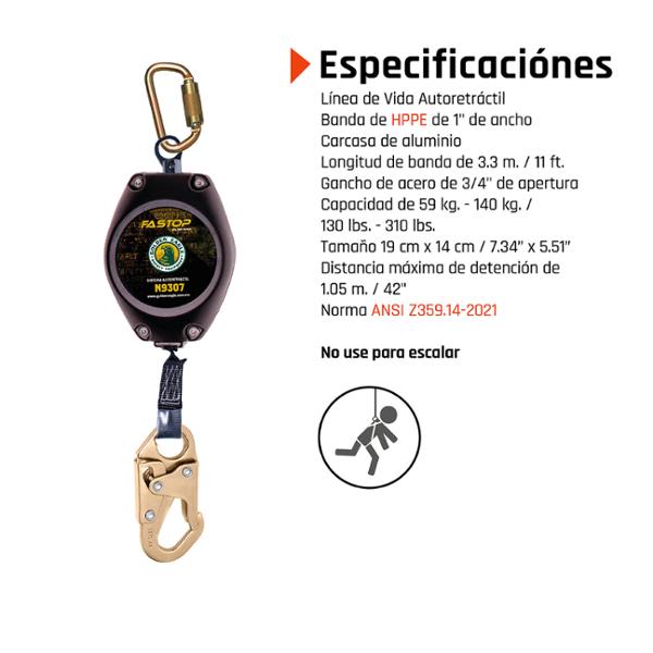 LÍNEA DE VIDA AUTORETRACTIL DE BANDA DE 11 FT DE LARGO | The Home Depot ...
