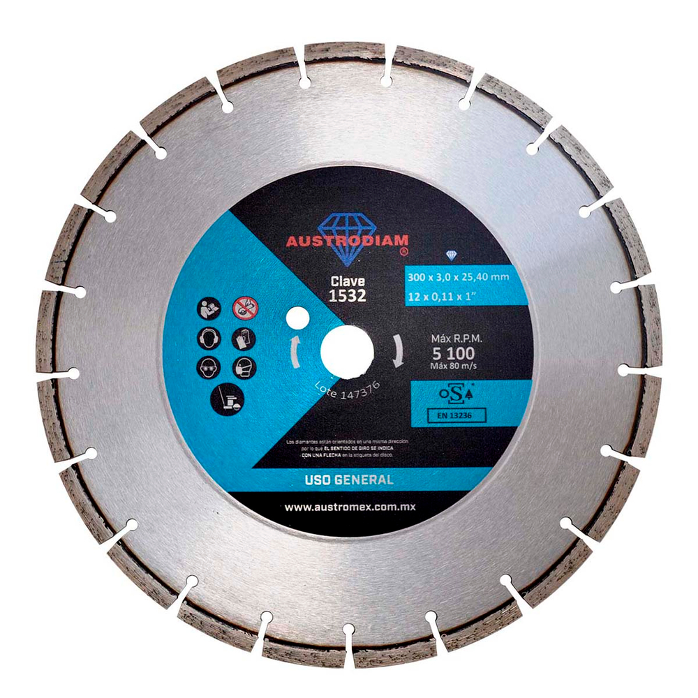 Disco de diamanete para uso general de 30 cm